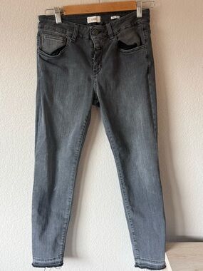 Closed Baker Grey Skinny Jeans Frayed Hem Women Size 30